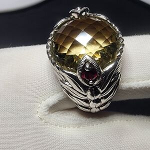 Judith Ripka sz.6 925 citrine & ruby ring